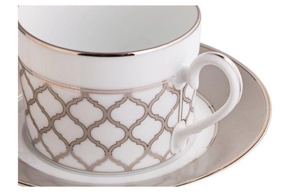 Чашка чайная с блюдцем Noritake Царский дворец, платиновый кант 250 мл
