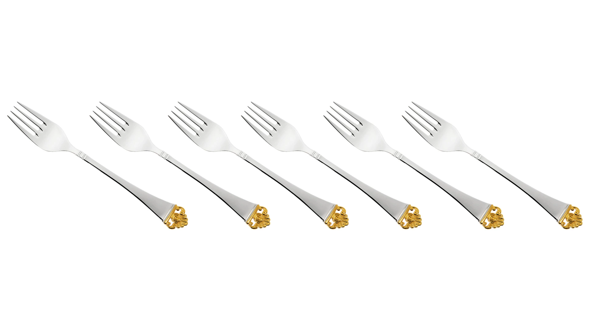 Набор вилок меню Robbe&Berking Розенмустер 19,8см, серебро 925+позолота, 6шт