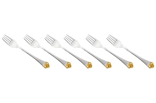 Набор вилок меню Robbe&Berking Розенмустер 19,8см, серебро 925+позолота, 6шт