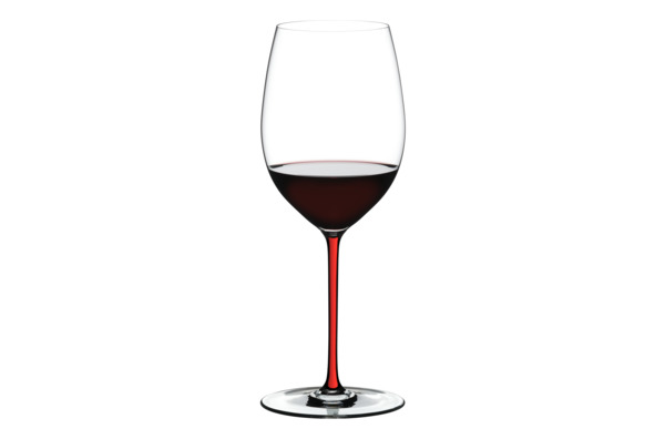 Бокал для красного вина Riedel Fatto a Mano Cabernet/Merlot 709 мл, красная ножка, ручная работа