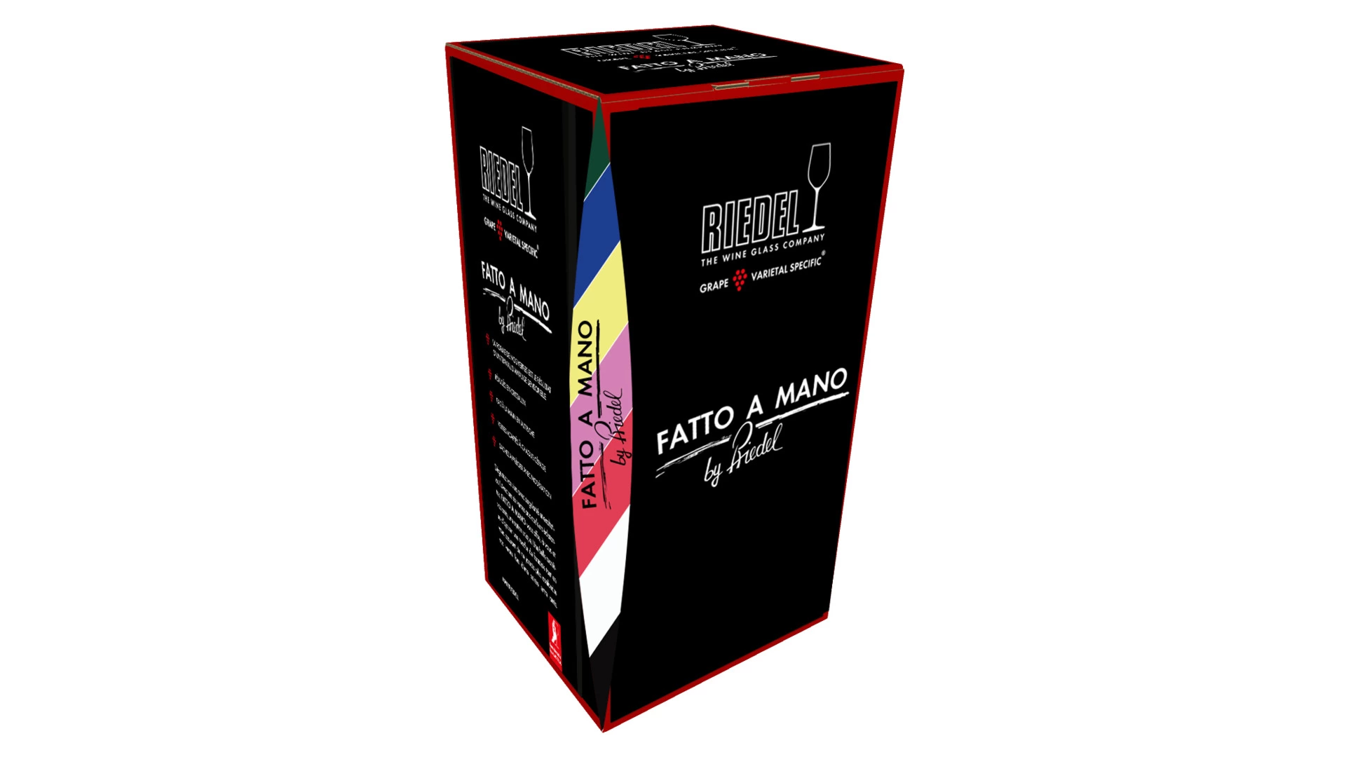 Бокал для белого вина Riedel Fatto a Mano Riesling/Zinfandel 395 мл, красная ножка, ручная работа