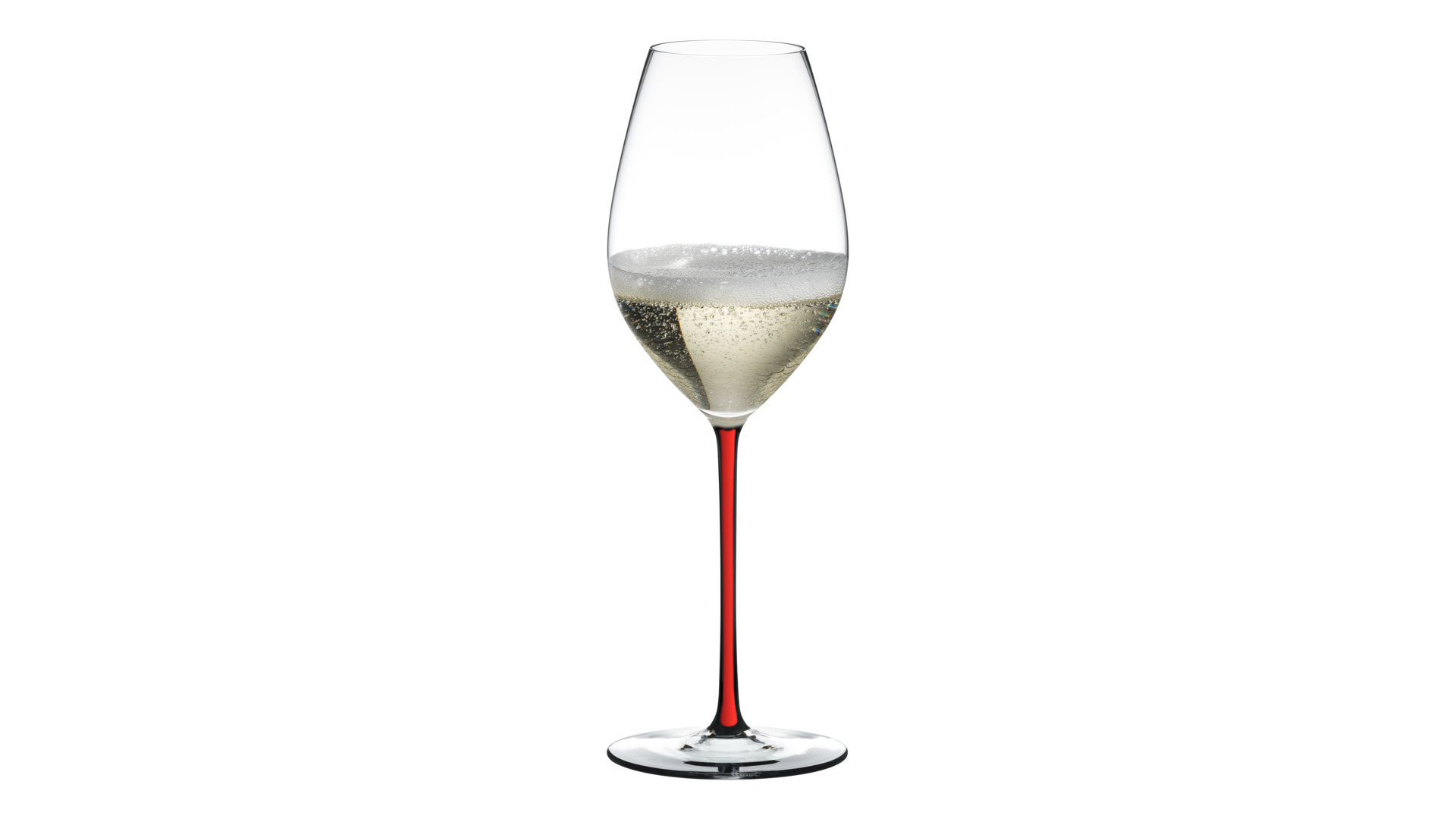 Бокал для шампанского Riedel Fatto a Mano Champagne 445 мл, красная ножка, ручная работа, хрусталь