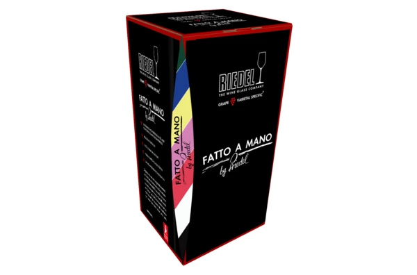 Бокал для шампанского Riedel Fatto a Mano Champagne 445 мл, красная ножка, ручная работа, хрусталь