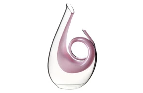 Декантер Riedel Curly Magnum 2880мл, ручная работа, розовый декор, стекло хрустальное