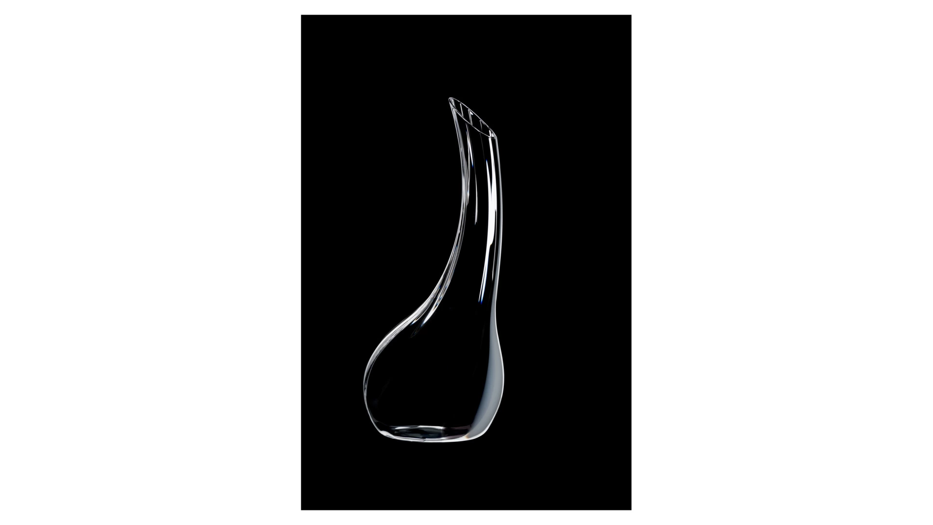 Декантер Riedel Cornetto Fatto A Mano 1200мл, Д12хН32,5см, ручная работа, черно-белый декор, стекло