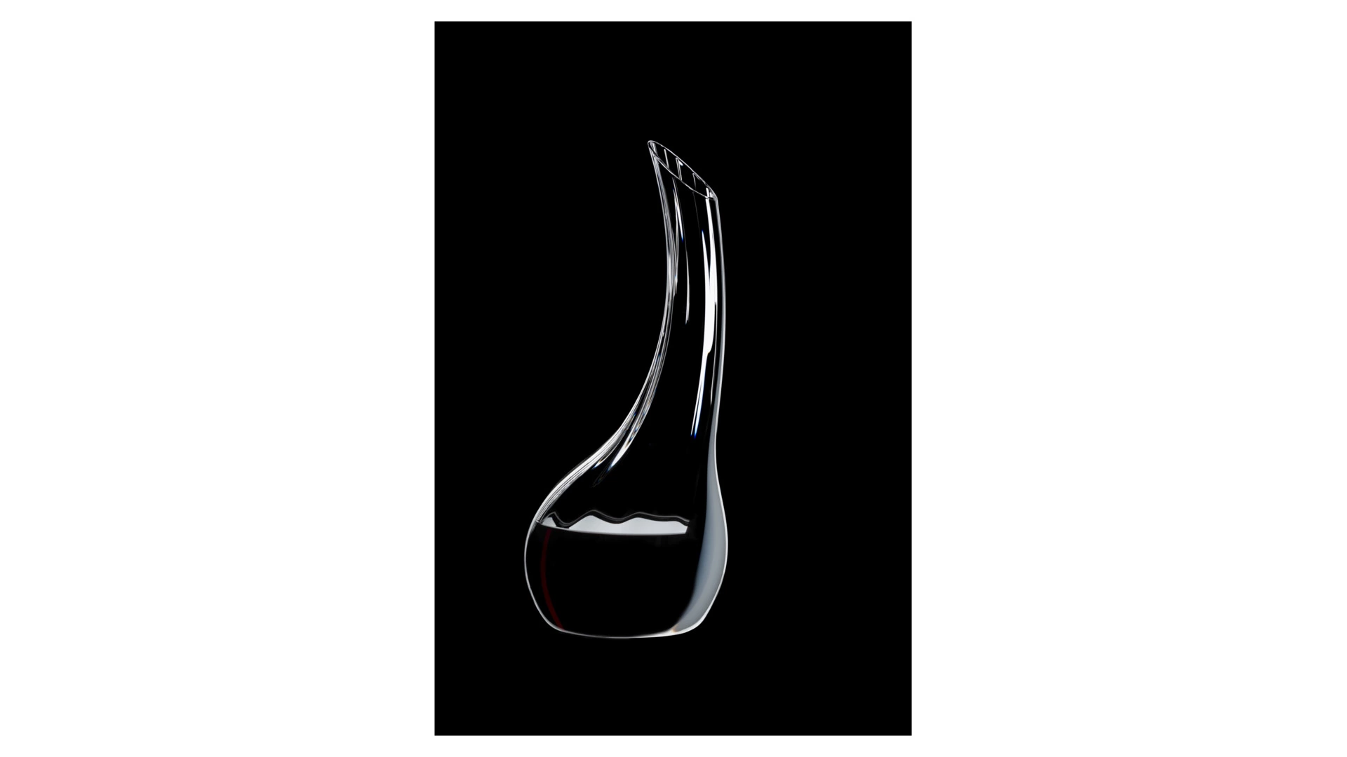 Декантер Riedel Cornetto Fatto A Mano 1200мл, Д12хН32,5см, ручная работа, черно-белый декор, стекло