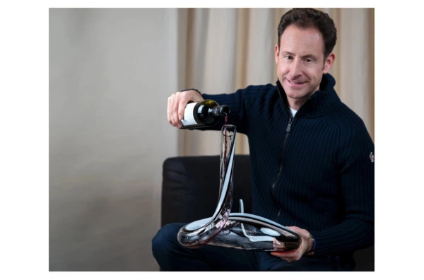 Декантер Riedel Mamba Fatto a Mano 1500мл, Д32хН32,5см, ручная работа, черно-белый декор, стекло хру