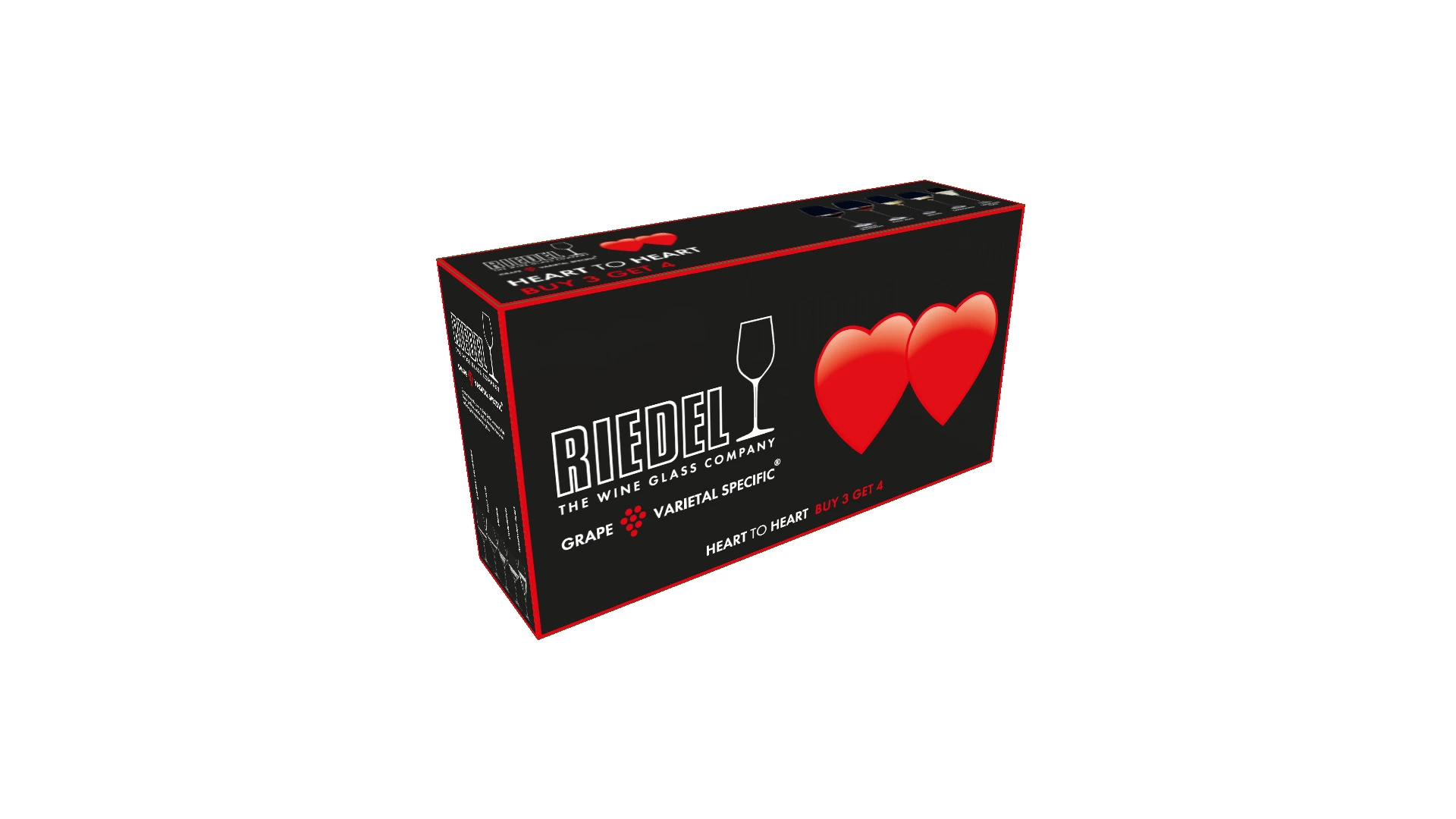 Набор бокалов для шампанского Riedel Heart To Heart Champagne 305мл, 4шт по цене 3-х, стекло хрустал