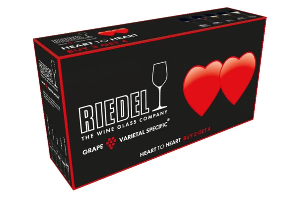 Набор бокалов для шампанского Riedel Heart To Heart Champagne 305мл, 4шт по цене 3-х, стекло хрустал