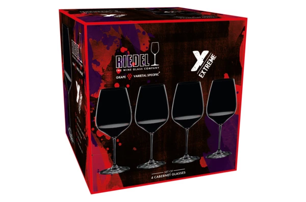 Набор бокалов для красного вина Riedel Extreme Cabernet Sauvignon 800 мл, 4шт, стекло хрустальное