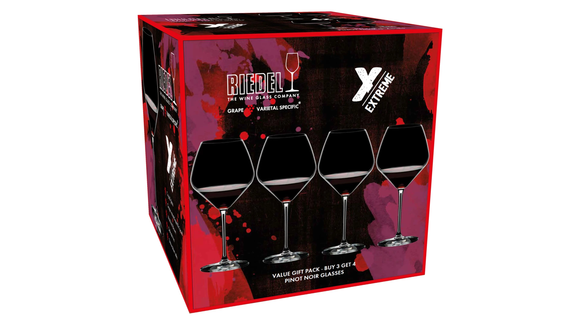 Набор бокалов для красного вина Riedel Extreme Pinot Noir 770 мл, 4шт, стекло хрустальное