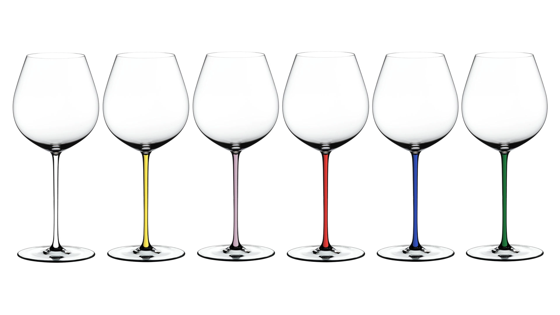 Набор бокалов для красного вина Riedel Fatto a Mano Pinot Noir 705мл, 6шт, розовая ножка, хрусталь