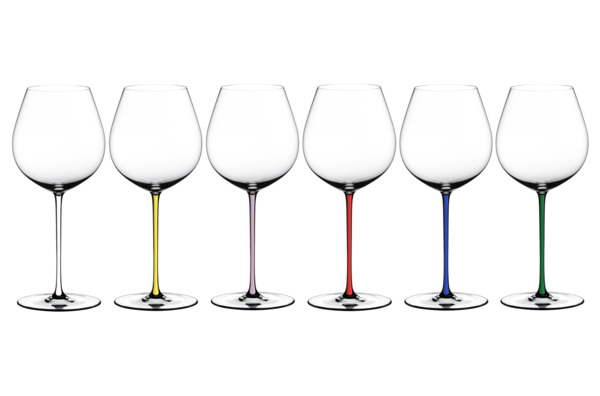Набор бокалов для красного вина Riedel Fatto a Mano Pinot Noir 705мл, 6шт, розовая ножка, хрусталь