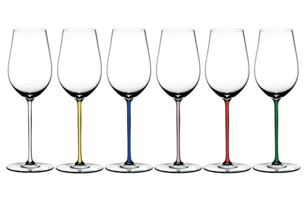 Набор бокалов для белого вина Riedel Fatto a Mano Riesling/Zinfandel 409 мл,6шт, розовая ножка