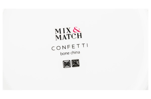 Сервиз чайно-столовый Mix&Match Конфетти на 4 персоны 16 предметов, костяной фарфор