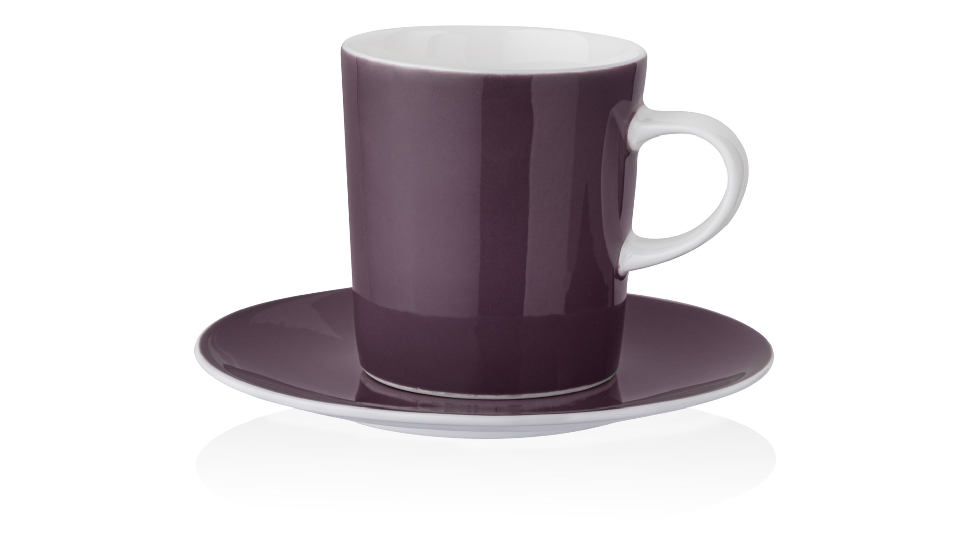 Чашка кофейная с блюдцем Mix&Match Синергия 100 мл, черная смородина, костяной фарфор