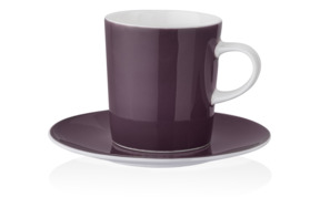Чашка кофейная с блюдцем Mix&Match Синергия 100 мл, черная смородина, костяной фарфор