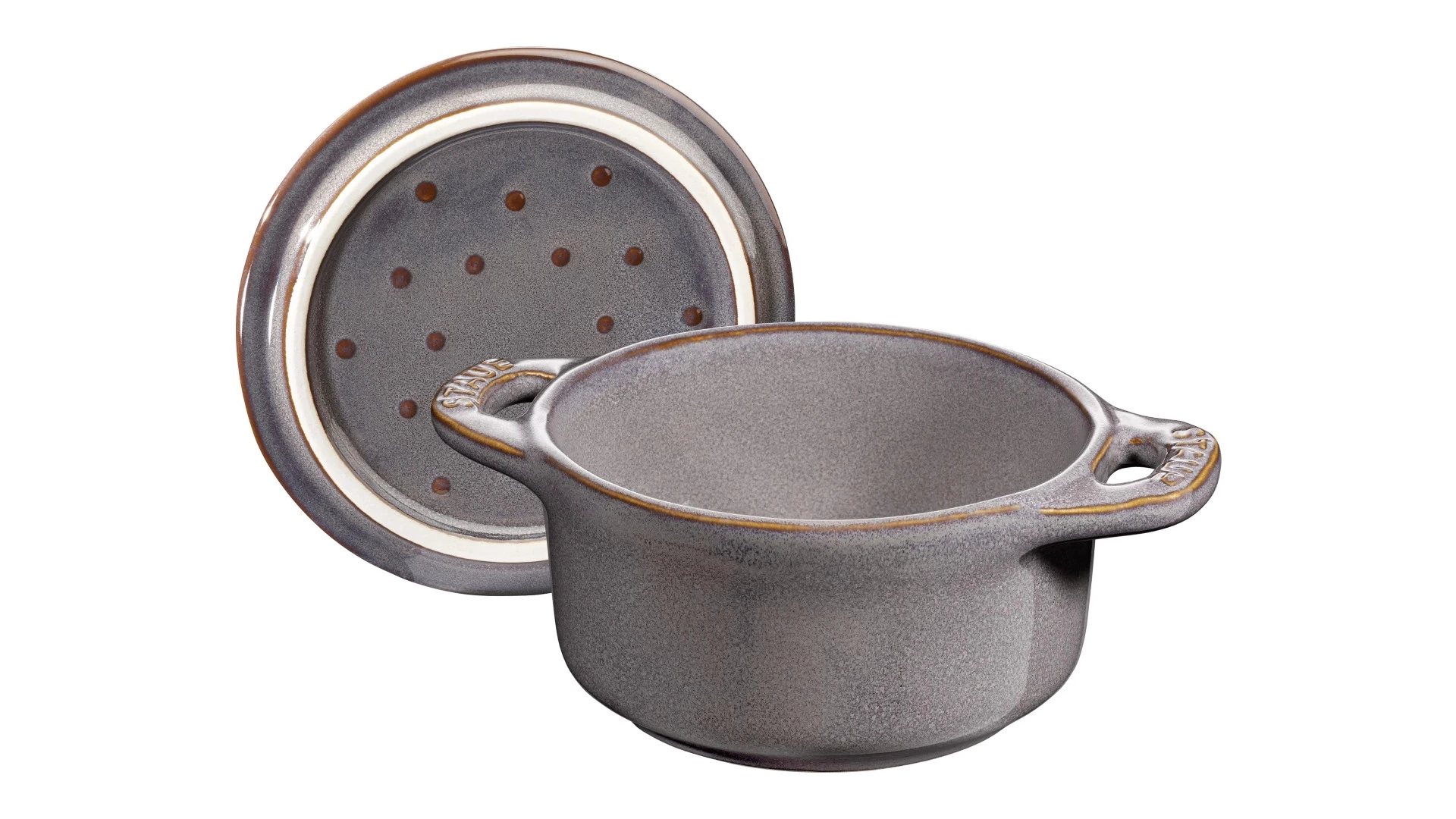 Кокотница Staub Ceramic 200 мл, d10 см, керамика, античный серый