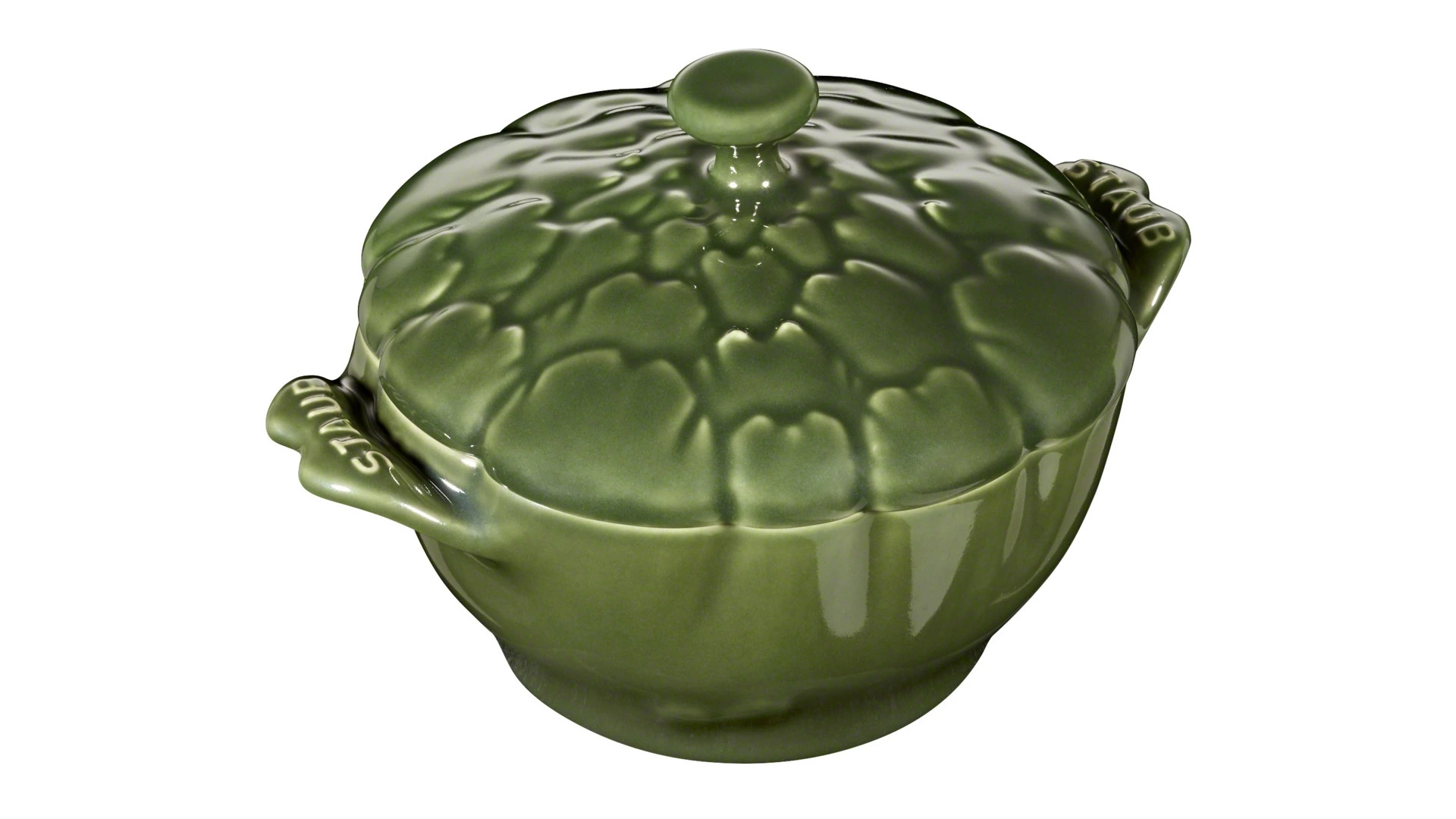 Кокот Staub Ceramic Артишок 500мл, d12,5см, керамика, темно-зеленый, для СВЧ, духовки