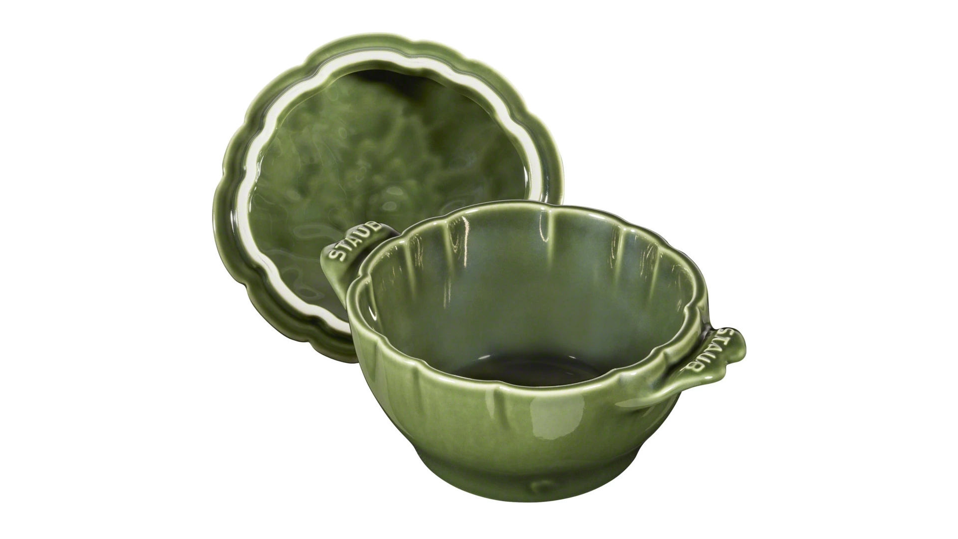 Кокот Staub Ceramic Артишок 500мл, d12,5см, керамика, темно-зеленый, для СВЧ, духовки