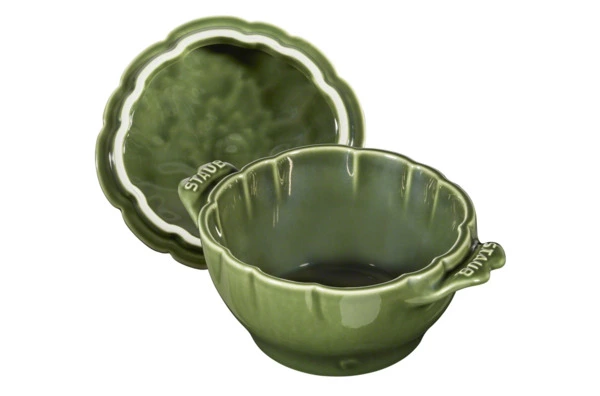 Кокот Staub Ceramic Артишок 500мл, d12,5см, керамика, темно-зеленый, для СВЧ, духовки