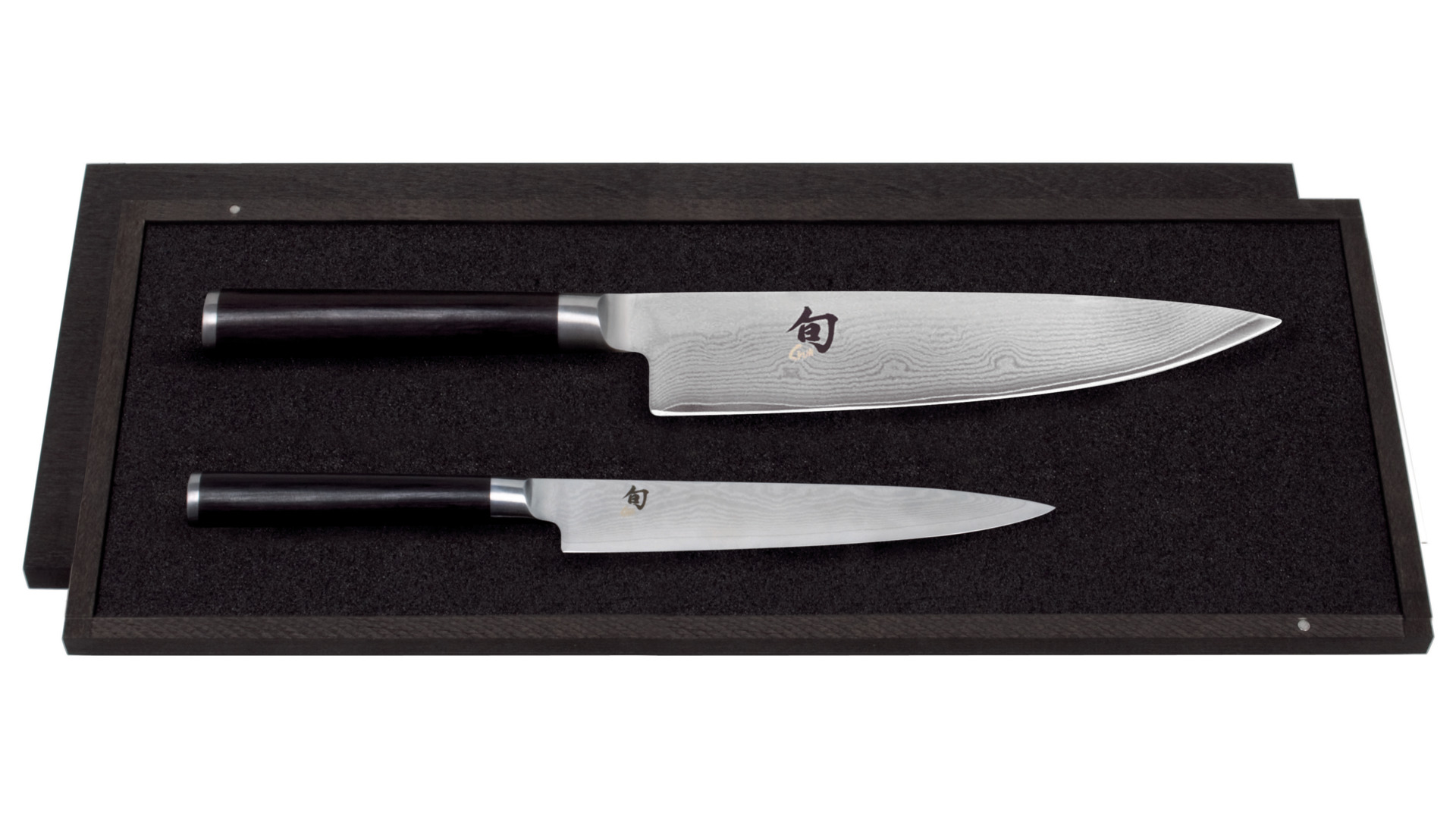 Набор ножей кухонных KAI Шан Классик, 2 шт, поварской, универсальный, дамасская сталь, 32 слоя