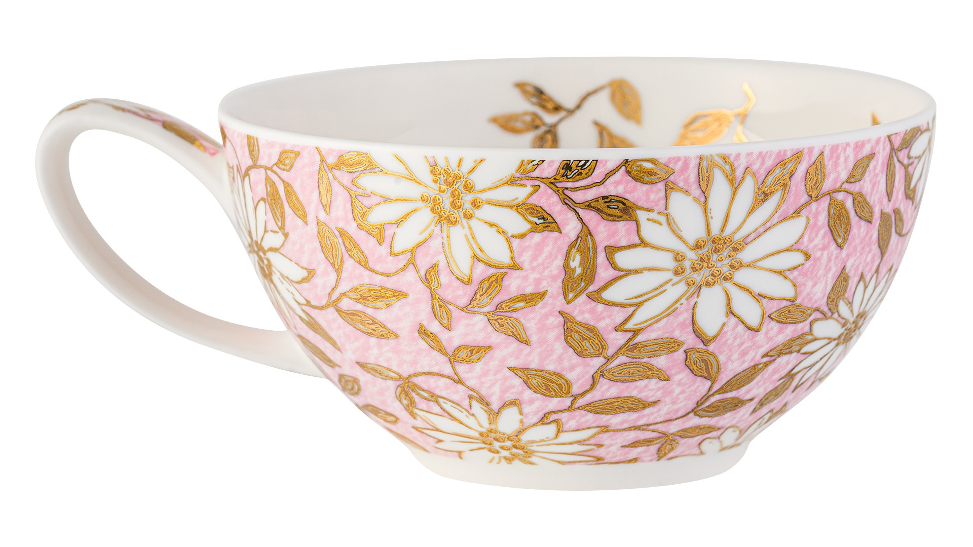 Чашка чайная с блюдцем Dunoon Нуово 250 мл, фарфор костяной, розовая