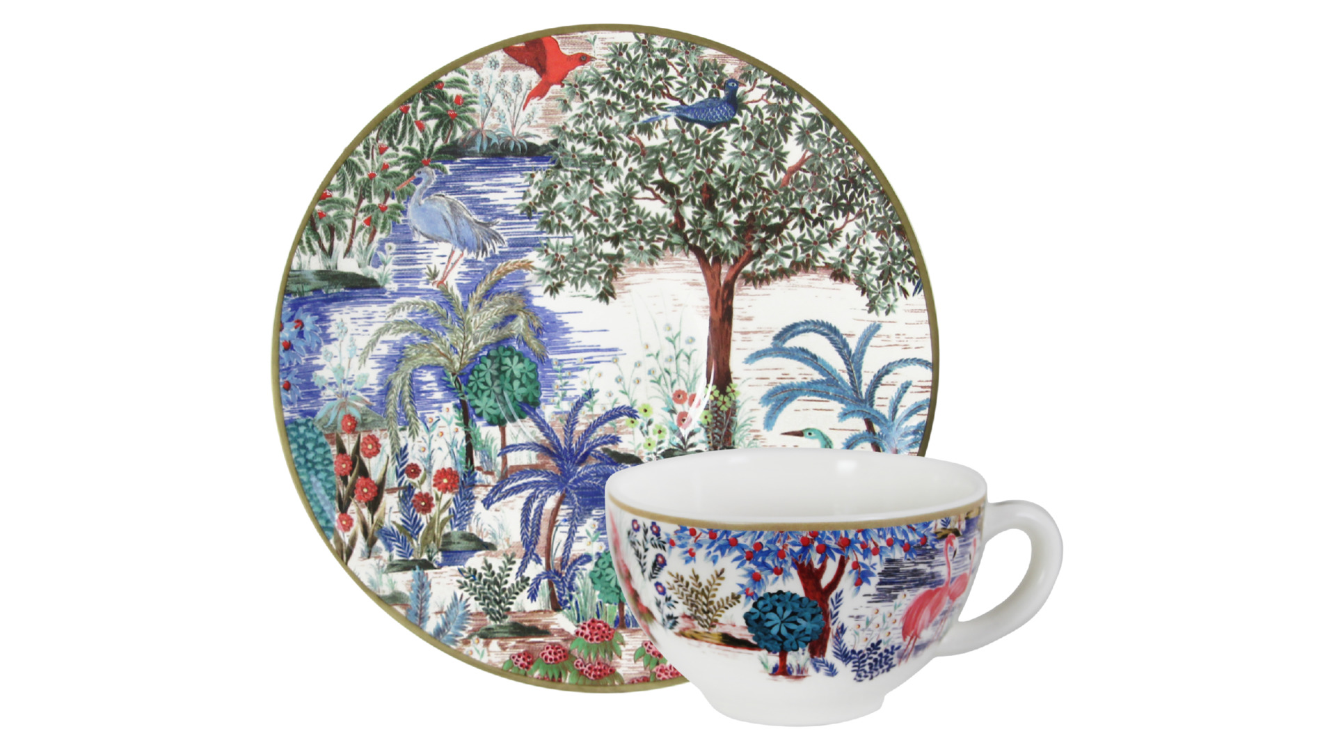 Чашка чайная с блюдцем Gien Дворцовый сад 260 мл, 18,8 см, фаянс