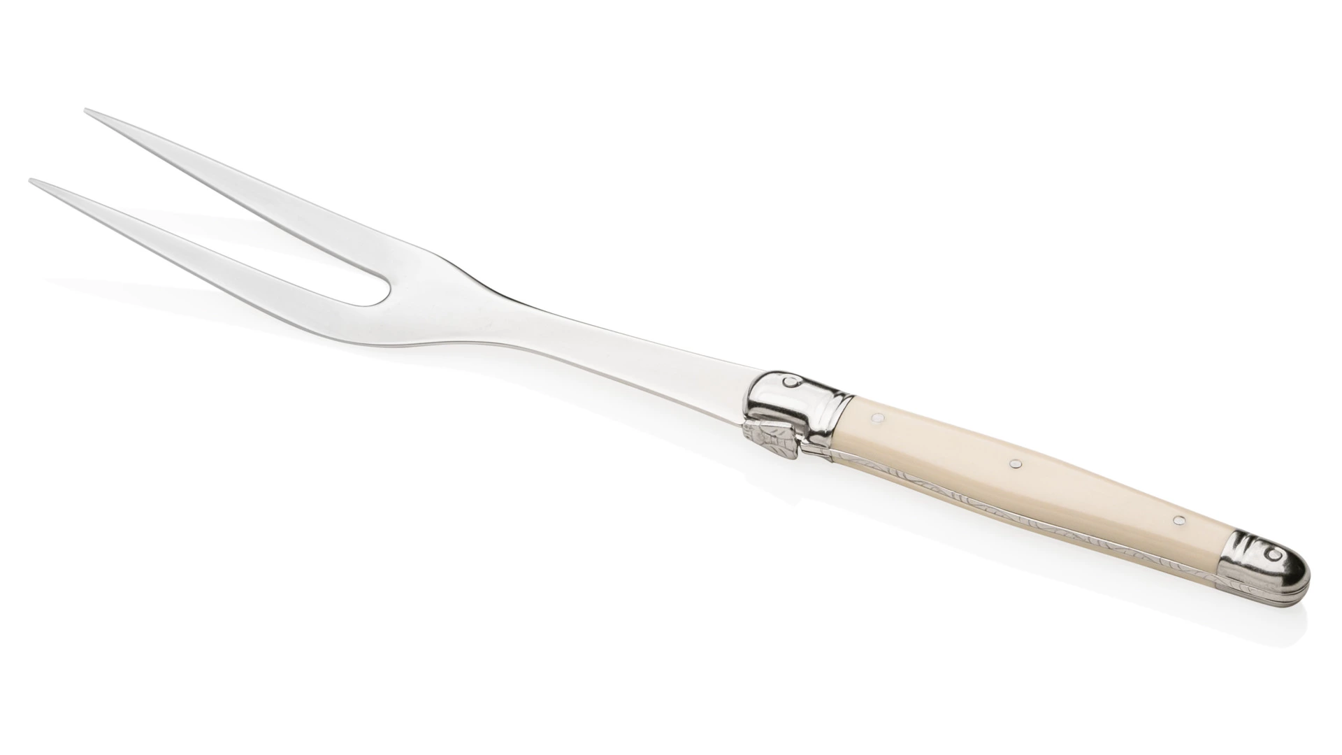 Набор приборов для мяса ANDRE VERDIER Laguiole Essentiel Classique, 2 предмета, белая ручка, п/к