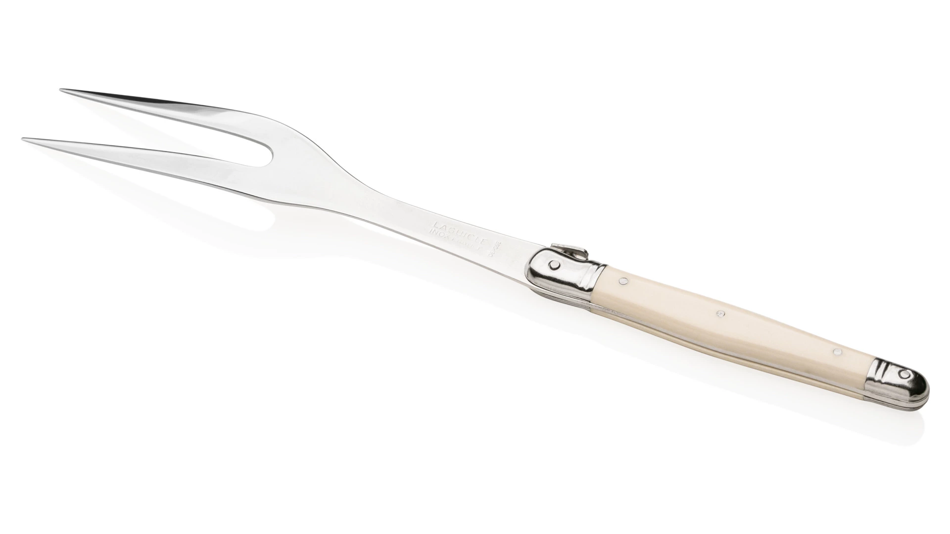 Набор приборов для мяса ANDRE VERDIER Laguiole Essentiel Classique, 2 предмета, белая ручка, п/к