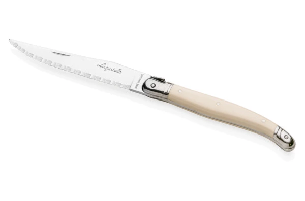 Набор приборов для мяса ANDRE VERDIER Laguiole Essentiel Classique, 2 предмета, белая ручка, п/к