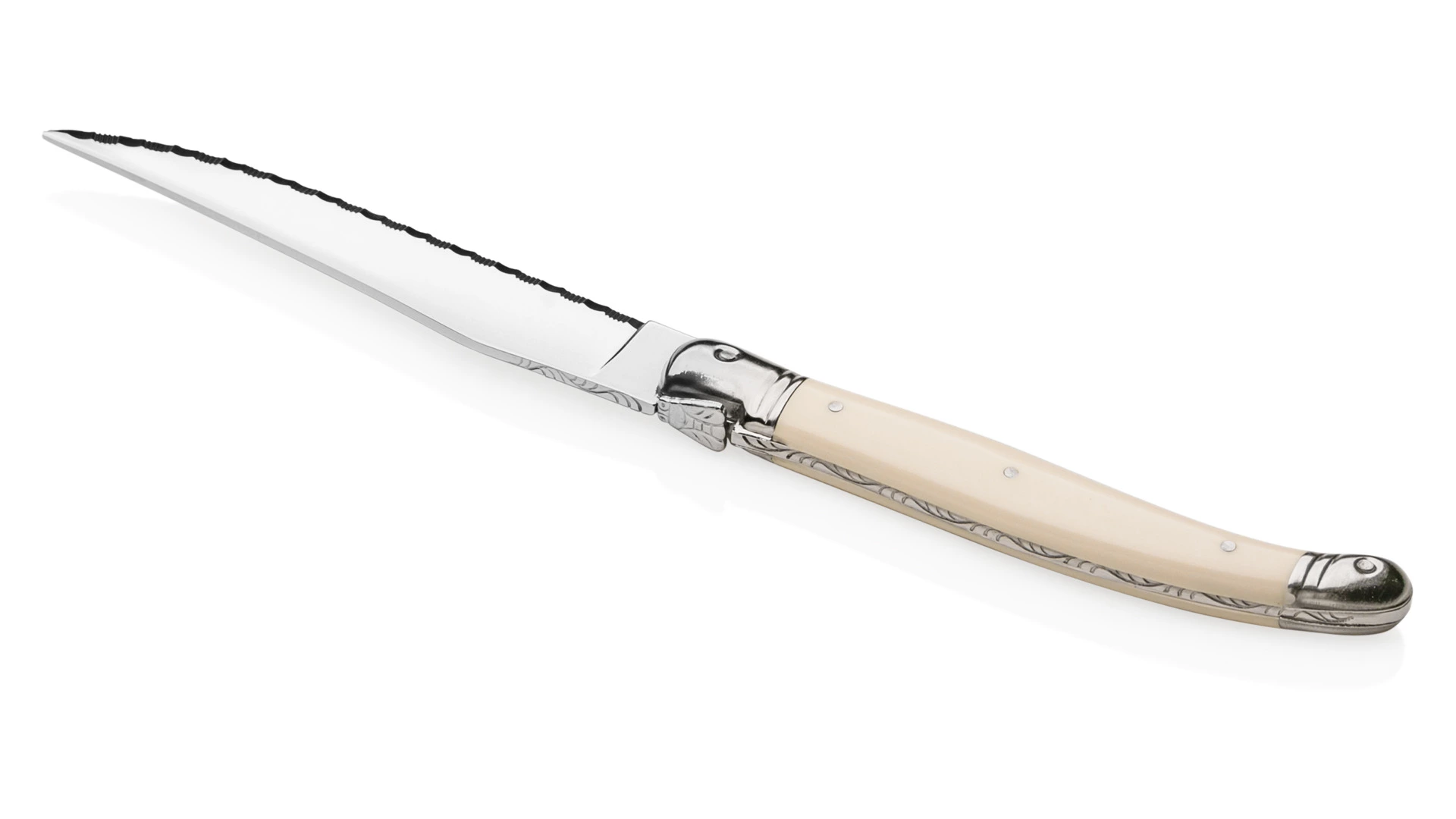 Набор приборов для мяса ANDRE VERDIER Laguiole Essentiel Classique, 2 предмета, белая ручка, п/к