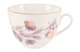 Чашка чайная с блюдцем ИФЗ Нежный пион Весенняя 250 мл, фарфор костяной, серый