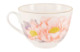Чашка чайная с блюдцем ИФЗ Нежный пион Весенняя 250 мл, фарфор костяной, серый