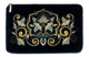 Косметичка бархатная Торжокские золотошвеи "Каменный цветок", синяя, 13х18,5см