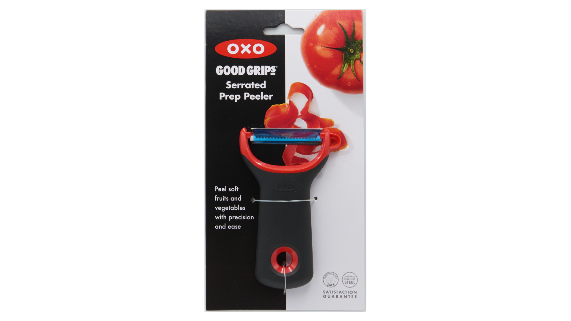 Овощечистка OXO горизонтальная с зубчиками 10см, красный