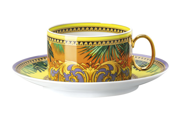 Чашка чайная с блюдцем Rosenthal Versace Мир джунглей 200 мл, 14,5 см, фарфор