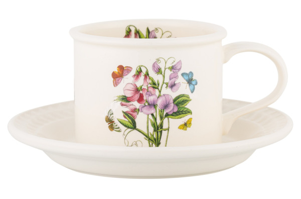 Чашка чайная с блюдцем Portmeirion Ботанический сад Рельеф Душистый горошек 260 мл