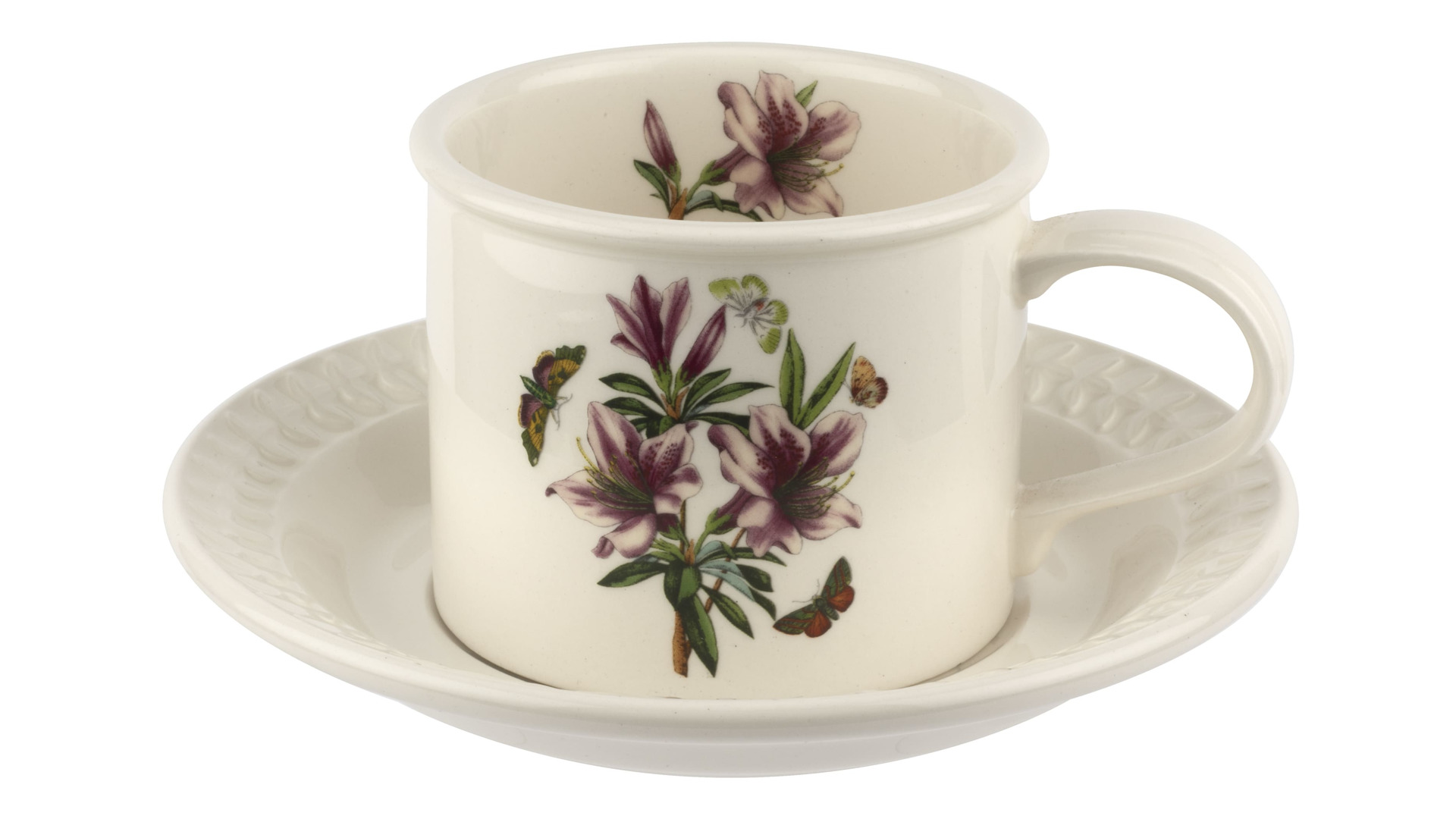 Чашка чайная с блюдцем Portmeirion Ботанический сад Рельеф Азалия 260 мл