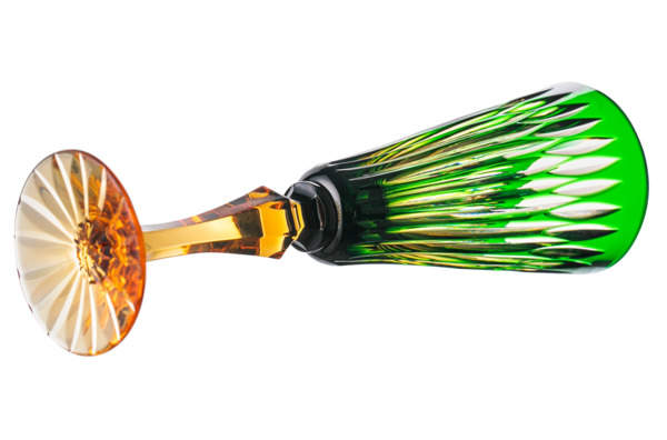 Набор бокалов для шампанского ГХЗ Мальцовский Иван Купала 190 мл, 6 шт, хрусталь, янтарно-зеленый