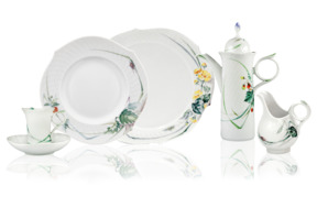 Сервиз кофейный Meissen мокко 6/21 Игра волн, рельеф, дикая флора