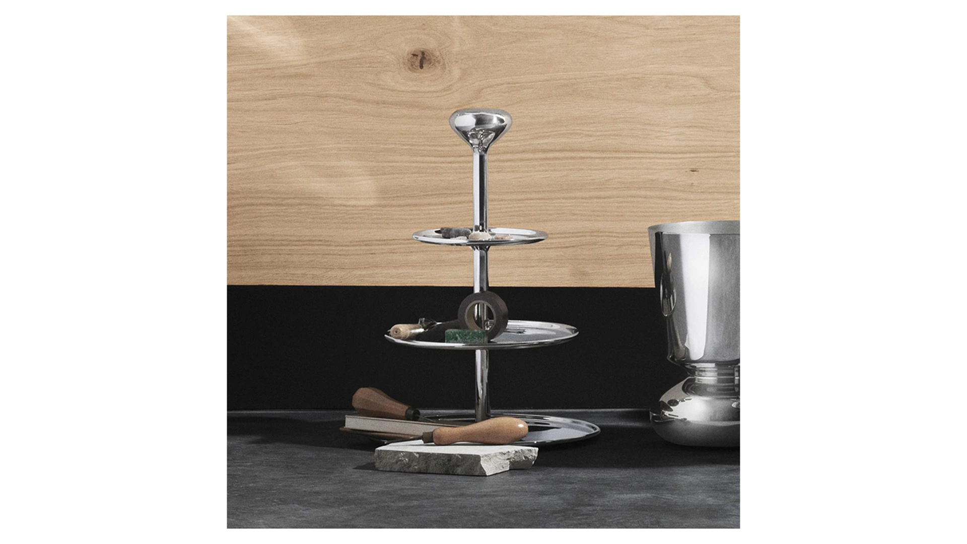Фруктовница трехъярусная Georg Jensen Альфредо 30 см