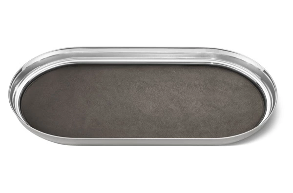 Поднос Georg Jensen Манхеттен 35x18 см, сталь нержавеющая, кожа