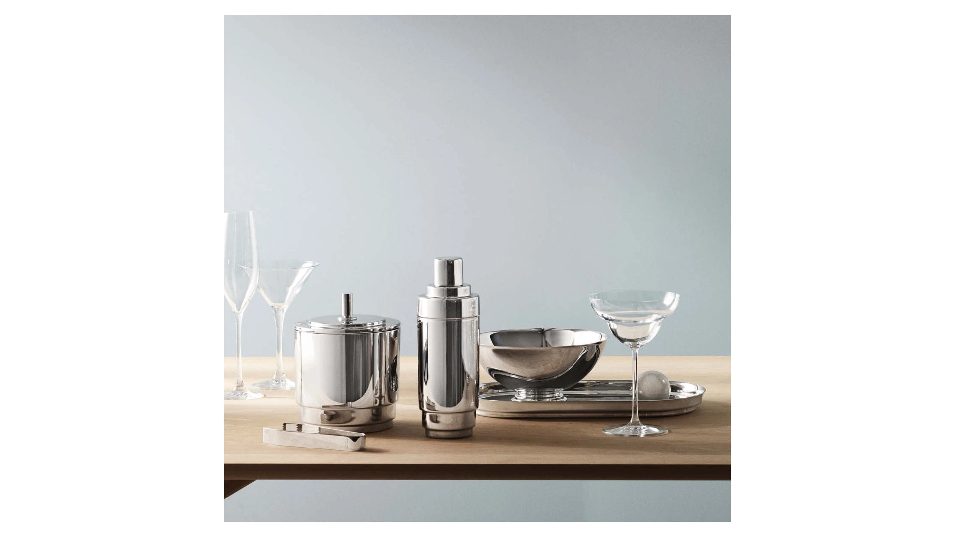 Поднос Georg Jensen Манхеттен 35x18 см, сталь нержавеющая, кожа