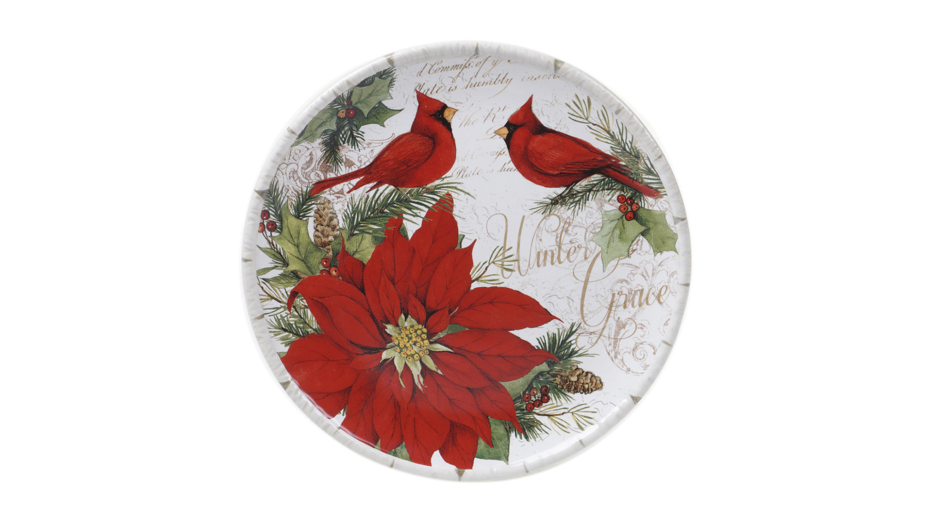 Тарелка закусочная Certified Int. Зимний сад. Птицы 23 см, керамика