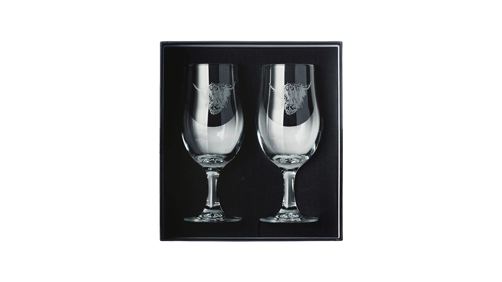 Набор пивных бокалов с гравировкой The Just Slate Company Высокогорный бык, 2 шт