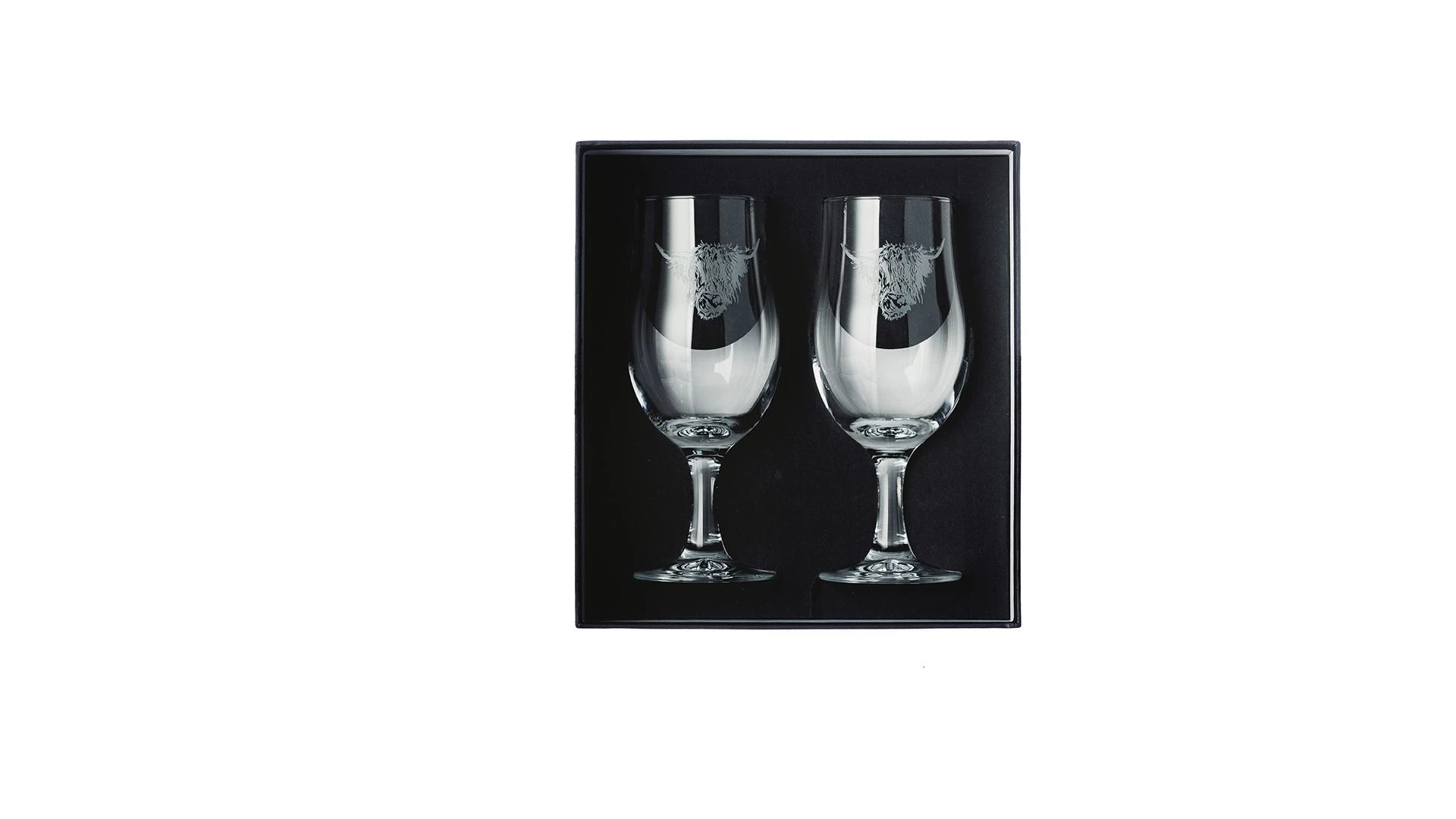 Набор пивных бокалов с гравировкой The Just Slate Company Высокогорный бык, 2 шт