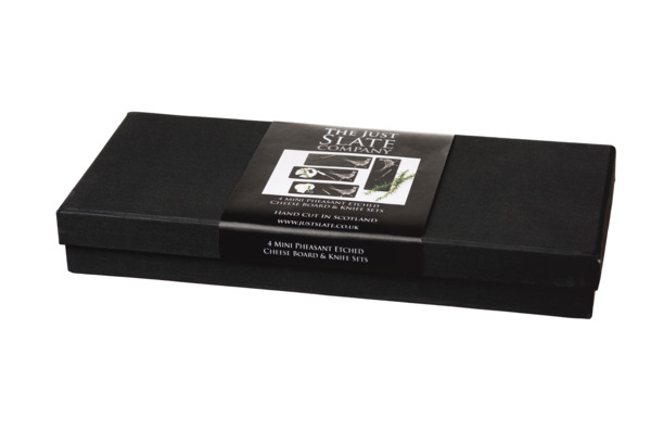 Набор сервировочных досок с ножами The Just Slate Company  Фазан,29cmx11cm,  4шт
