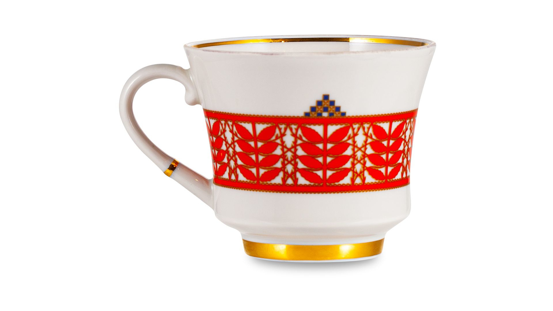 Чашка чайная с блюдцем ИФЗ Банкетная Русский стиль  Дерево жизни, фарфор твердый