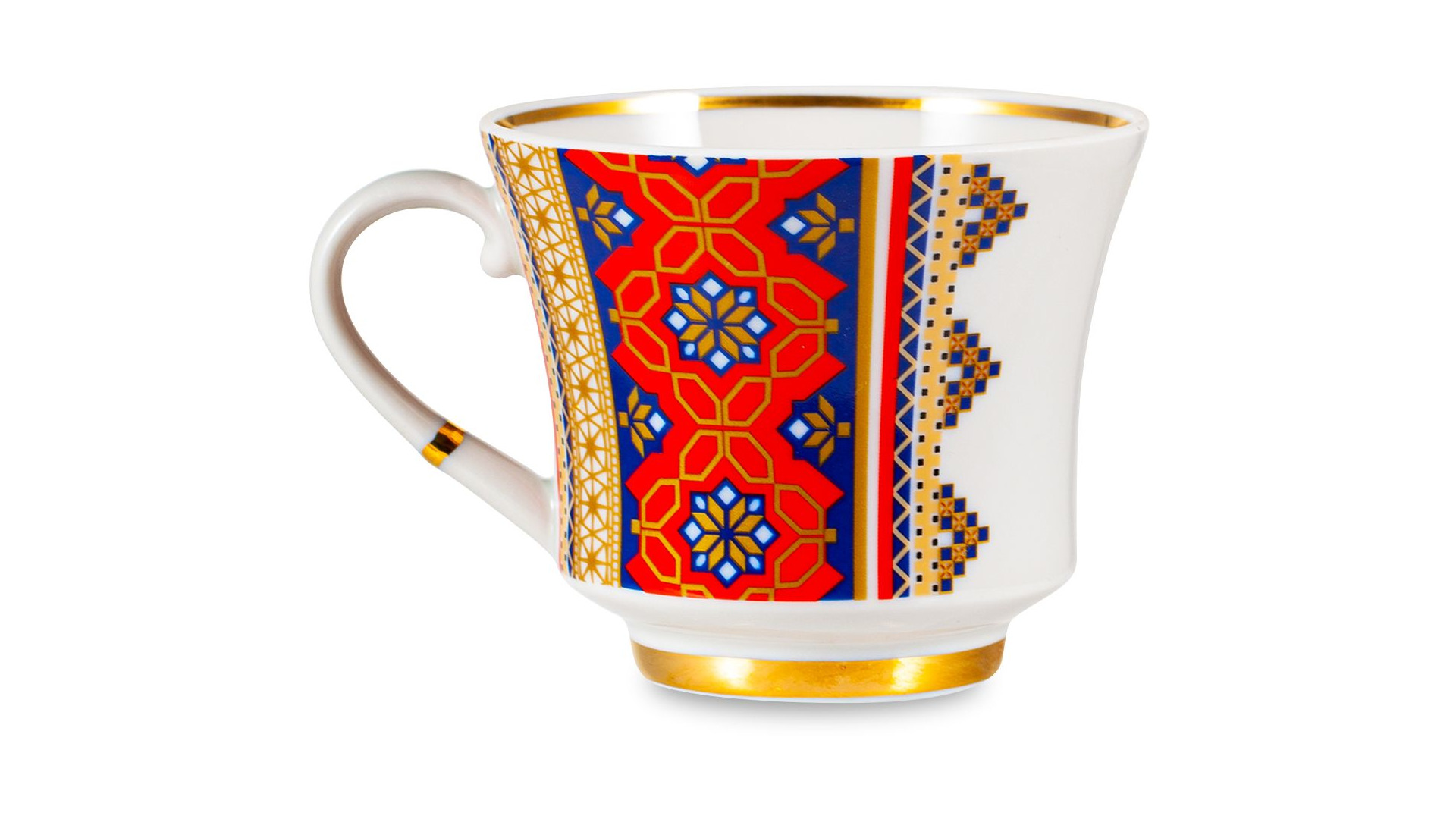 Чашка чайная с блюдцем ИФЗ Банкетная Русский стиль  Разгуляй, фарфор твердый